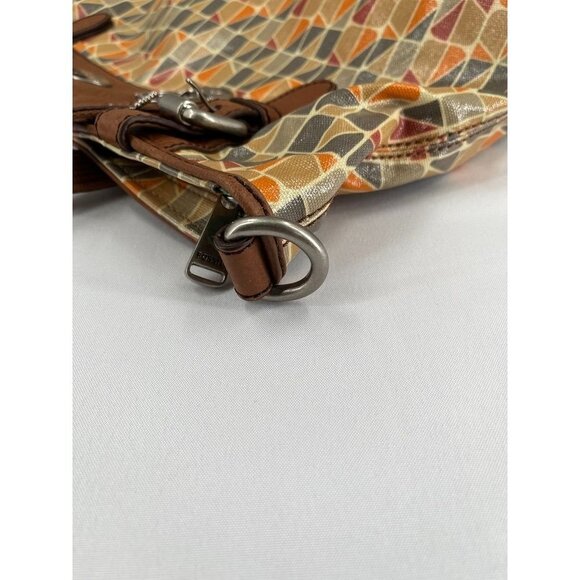 Fossil Key-Per Coated Floral Shoulder Bag Large Leather Trim Color Block - Picture 16 of 16